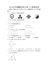 +新疆喀什地区2023-2024学年八年级上学期期末数学试卷