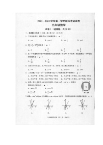 浙江省绍兴市诸暨市2023-2024学年上学期九年级数学期末试卷++