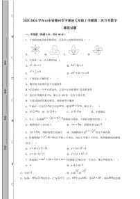 2023-2024学年山东省德州市宁津县九年级上学期第二次月考数学模拟试题（含答案）