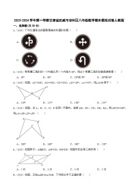 甘肃省武威市凉州区2023-2024学年第一学期八年级数学期末模拟试卷(含答案)