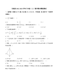 山西省吕梁市交城县2022-2023学年八年级上学期期末模拟测试数学试卷(答案不全)