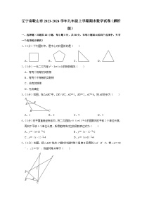 辽宁省鞍山市2023—2024学年九年级上学期期末数学试卷+