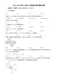 江苏省南通市2023-2024学年七年级上学期期末数学模拟试题