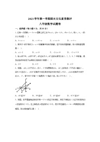 2023-2024学年浙江省宁波市奉化区八年级（上）学期期末数学试题（含解析）