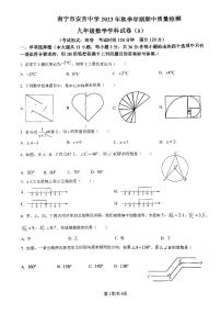 广西南宁市西乡塘区安吉中学2023-2024学年九年级上学期数学期中试题