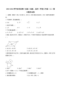 2023-2024学年吉林省第二实验（高新、远洋）学校八年级（上）期末数学试卷（含解析）