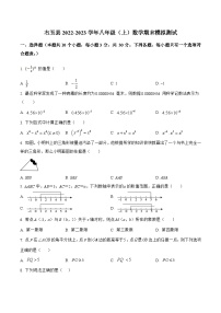 山西省朔州市右玉县2022-2023学年八年级上学期期末模拟测试数学试卷(含解析)