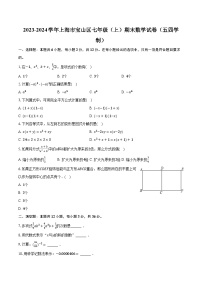 2023-2024学年上海市宝山区七年级（上）期末数学试卷（五四学制）（含解析）