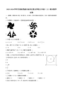 2023-2024学年甘肃省武威市凉州区重点学校九年级（上）期末数学试卷（含解析）