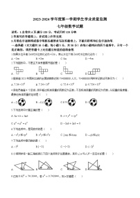 广东省珠海市斗门区2023-2024学年七年级上学期期末数学试题(无答案)