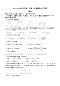 广东省汕头市潮阳区2023-2024学年七年级上学期期末数学试题(含答案)