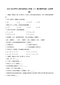 2023-2024学年上海市崇明区八年级（上）期末数学试卷（五四学制）（含解析）