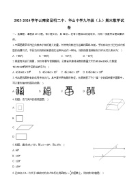 2023-2024学年云南省昆明二中、华山中学九年级（上）期末数学试卷（含解析）