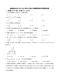 福建省泉州市2022-2023学年九年级上学期数学期末考试模拟试卷