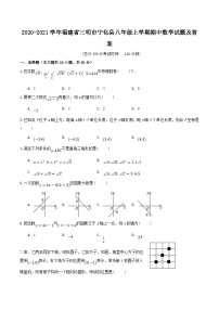 2020-2021学年福建省三明市宁化县八年级上学期期中数学试题及答案