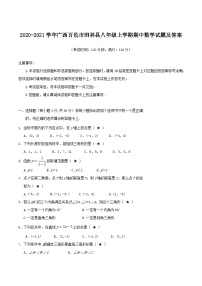 2020-2021学年广西百色市田林县八年级上学期期中数学试题及答案