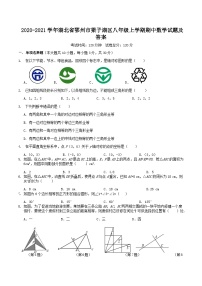 2020-2021学年湖北省鄂州市梁子湖区八年级上学期期中数学试题及答案