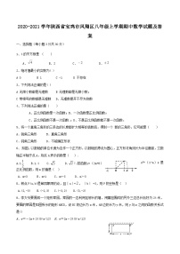 2020-2021学年陕西省宝鸡市凤翔区八年级上学期期中数学试题及答案