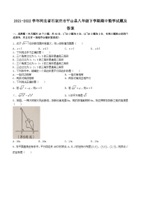 2021-2022学年河北省石家庄市平山县八年级下学期期中数学试题及答案