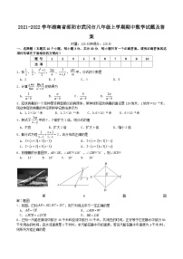 2021-2022学年湖南省邵阳市武冈市八年级上学期期中数学试题及答案