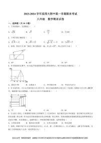 广东省深圳市深圳大学附属中学2023-2024学年八年级上学期期末数学试题