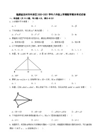 福建省泉州市丰泽区2020-2021学年八年级上学期数学期末考试试卷