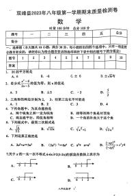 湖南省娄底市双峰县2023—2024学年八年级上学期1月期末数学试题