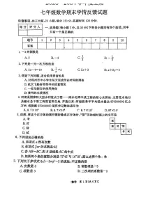 河南省驻马店市第八初级中学2023-2024学年七年级上学期数学期末试卷+