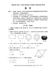 2024年广东省深圳市中考数学适应性试卷（附答案）