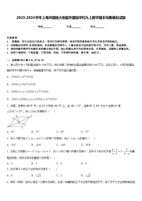 2023-2024学年上海外国语大附属外国语学校九上数学期末经典模拟试题含答案