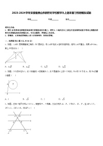 2023-2024学年安徽省黄山市新世纪学校数学九上期末复习检测模拟试题含答案