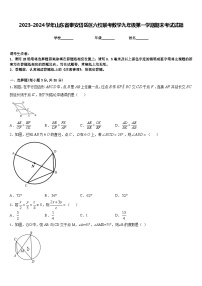 2023-2024学年山东省泰安岱岳区六校联考数学九年级第一学期期末考试试题含答案