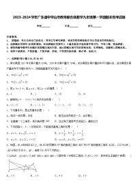 2023-2024学年广东省中学山市教育联合体数学九年级第一学期期末统考试题含答案