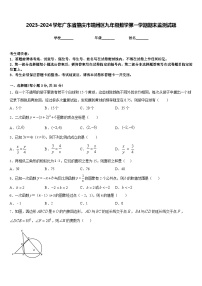 2023-2024学年广东省肇庆市端州区九年级数学第一学期期末监测试题含答案