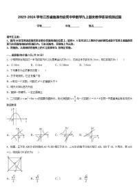 2023-2024学年江苏省南通市启秀中学数学九上期末教学质量检测试题含答案