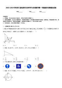 2023-2024学年浙江省杭州市文澜中学九年级数学第一学期期末经典模拟试题含答案