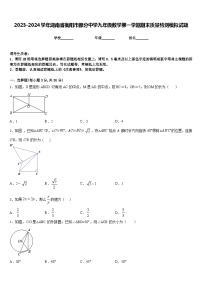 2023-2024学年湖南省衡阳市部分中学九年级数学第一学期期末质量检测模拟试题含答案