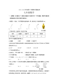 辽宁省锦州市黑山县2023-2024学年七年级上学期期中质量检测数学试卷(答案不全)