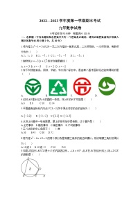 辽宁省盘锦市盘山县2023届九年级上学期期末考试数学试卷(含答案)