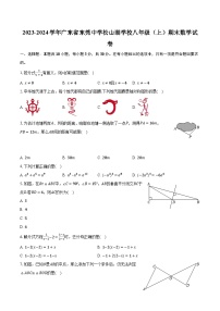 2023-2024学年广东省东莞中学松山湖学校八年级（上）期末数学试卷(含解析）