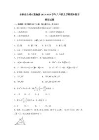 吉林省白城市通榆县2023-2024学年八年级上学期期末数学模拟试题（含答案）