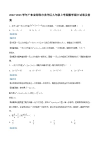 2022-2023学年广东省深圳市龙华区九年级上学期数学期中试卷及答案