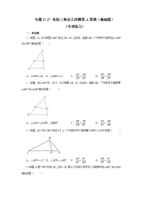 人教版九年级数学下册基础知识专项讲练 专题27.27 相似三角形几何模型-A型图（基础篇）（专项练习）