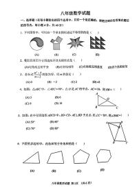 山东省淄博市周村区2023-2024学年八年级上学期期末质量检测数学试题