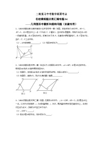 专题04 几何图形中翻折和旋转问题-中考数学二轮复习名校模拟题重要考点分类汇编（安徽专用）