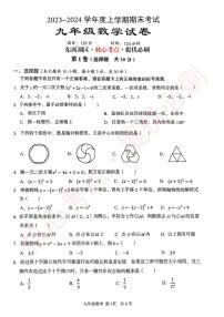 东西湖区2023-2024学年度第一学期期末考试九年级数学数学试卷