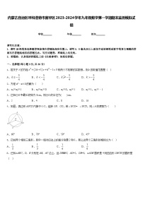 内蒙古自治区呼和浩特市赛罕区2023-2024学年九年级数学第一学期期末监测模拟试题含答案