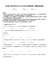 四川省广安市友谊中学2023-2024学年九年级数学第一学期期末预测试题含答案