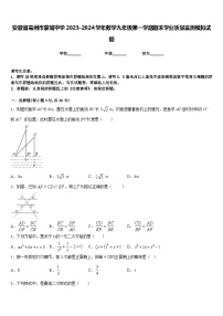 安徽省亳州市蒙城中学2023-2024学年数学九年级第一学期期末学业质量监测模拟试题含答案