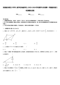 安徽省合肥五十中学（新学校和南学校）2023-2024学年数学九年级第一学期期末复习检测模拟试题含答案